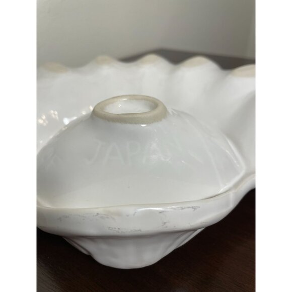 Vintage Stoneware Ceramic Shell Chip And Dip Serving Platter - Picture 5 of 6